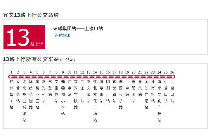 宜賓公交13路 宜賓公交13路