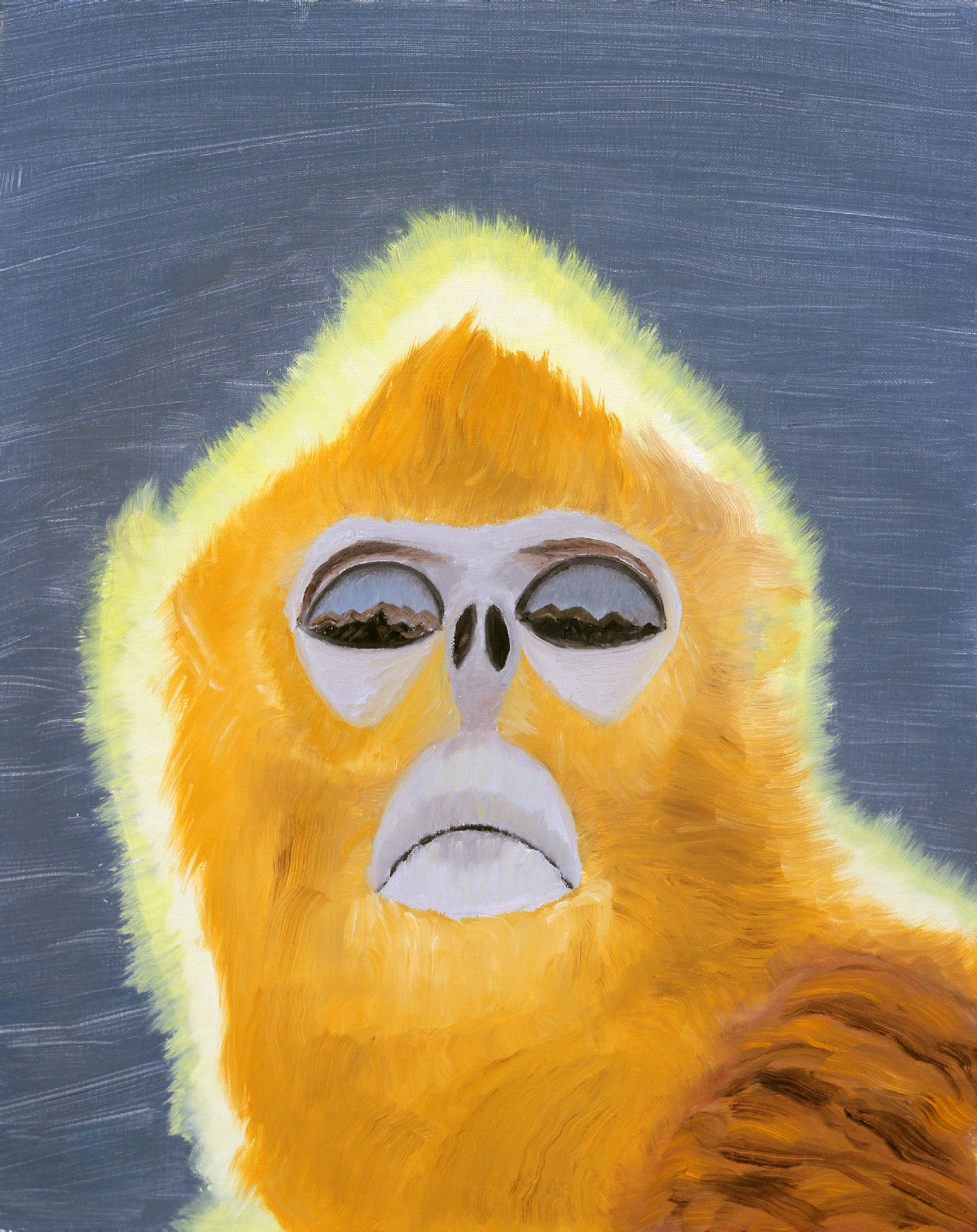 金猴望山（二） 布面油畫  48x61cm 2014