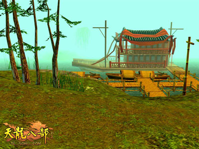 網路遊戲《天龍八部2》中的鏡湖場景