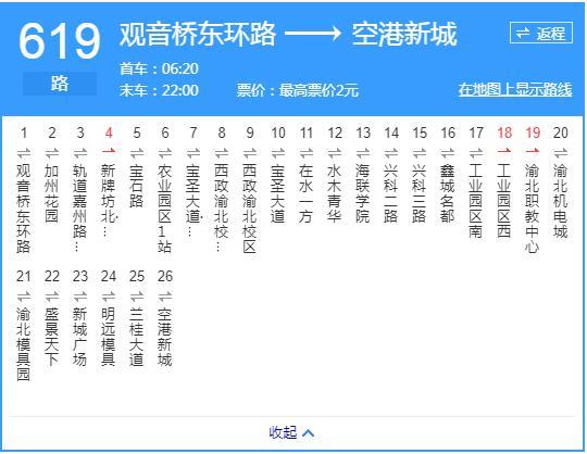 重慶公交619路 重慶公交619路