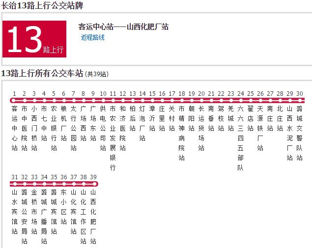 長治公交13路 長治公交13路