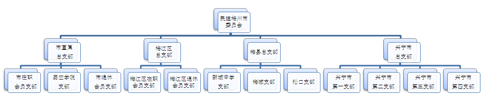 民建梅州市委員會組織機構圖