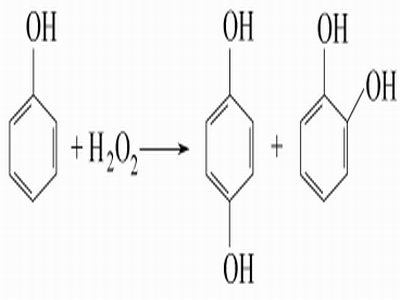 製備對苯二酚的化學反應式