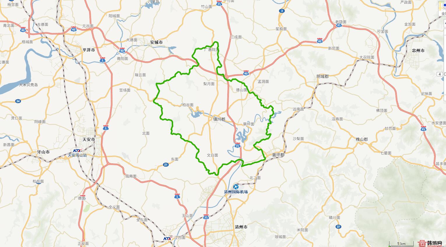 鎮川郡位置地圖