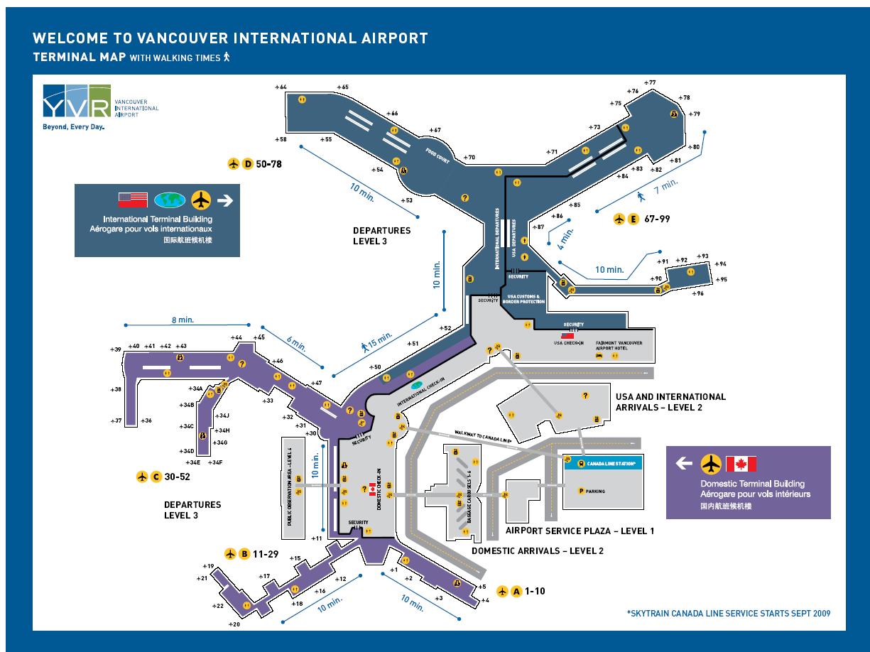 溫哥華國際機場平面圖