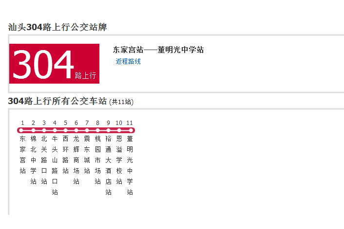 汕頭公交304路 汕頭公交304路