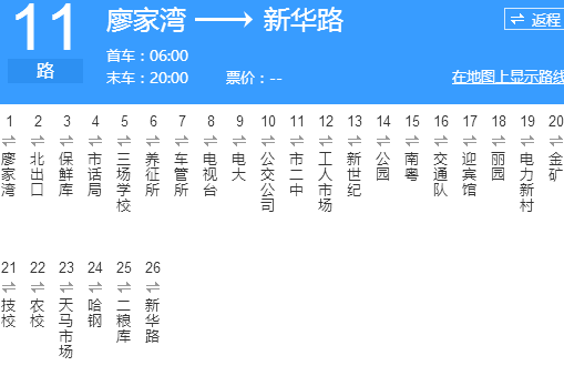 哈密公交11路 哈密公交11路