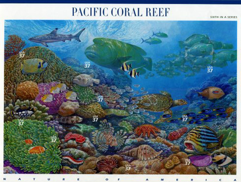 太平洋珊瑚礁（小版張郵票）