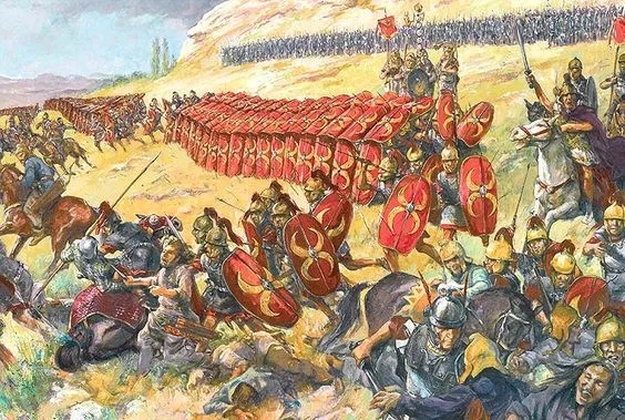 在兩個山頭間攻擊羅馬人的帕提亞軍隊