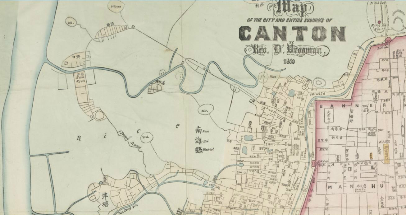 1860年廣州地圖中的舊荔枝灣