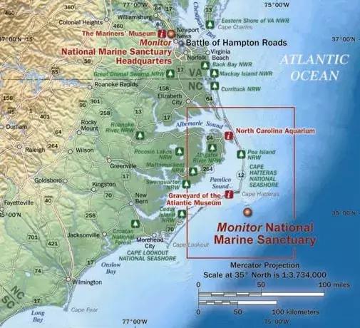 維吉尼亞海岸的漢普頓錨地 是雙方海軍的主要戰場