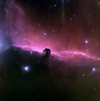 馬頭星雲，基部的亮點是正在生成新恆星