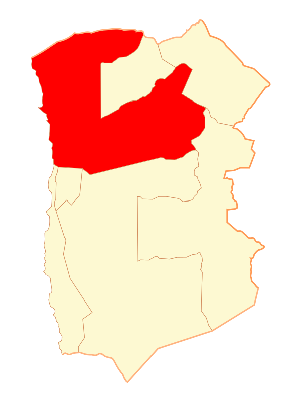 艾爾塔馬魯加爾省行政區域圖（紅色部分為瓦拉）