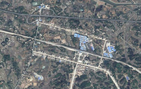 固始火車站2014年4月10日衛星影像
