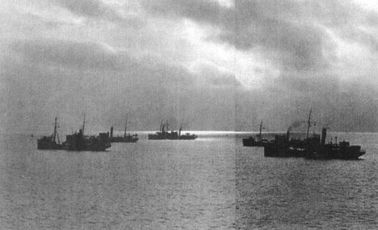 V艇和武裝駁船搜尋沒有保護的盟軍運輸船
