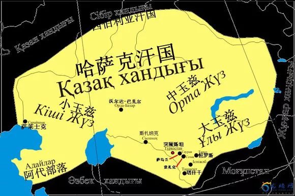 歷史上哈薩克汗國的版圖