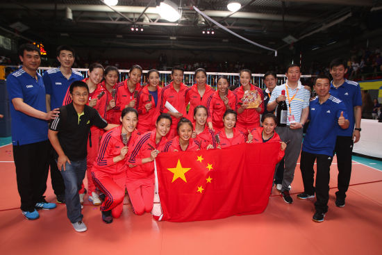 中國隊獲2016年瑞士女排精英賽冠軍