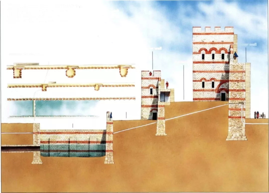 君士坦丁堡的雙層城牆與護城河結構