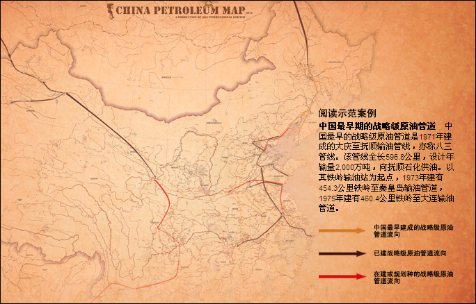 中國輸油管道幹線網路