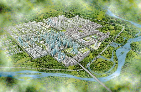 建成後西安渭北（臨潼）現代工業新城效果圖