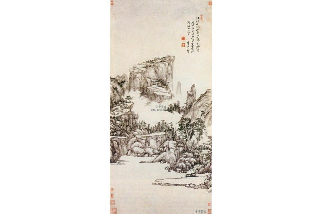 小孤山圖(清代王原祁創作的紙本水墨畫) 小孤山圖(清代王原祁創作的紙本水墨畫)
