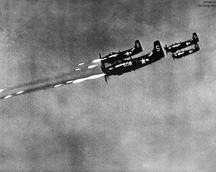 1950年美國海軍A-1攻擊朝鮮人民軍陣地