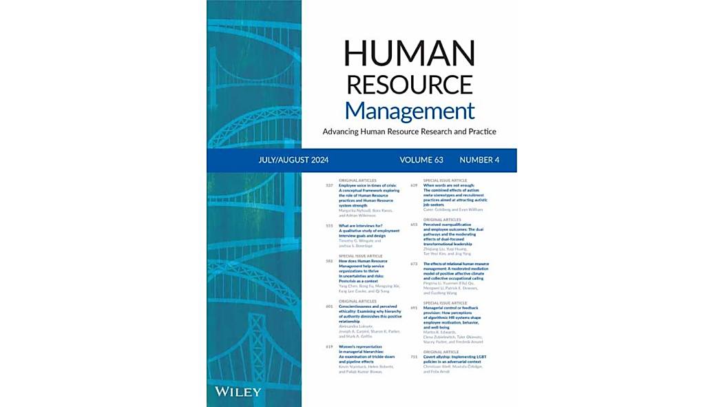 human resource management(專注於人力資源管理領域的學術期刊) human resource management(專注於人力資源管理領域的學術期刊)