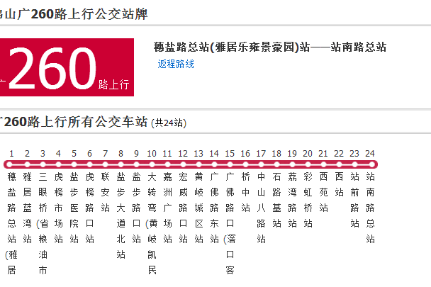 佛山公交廣260路