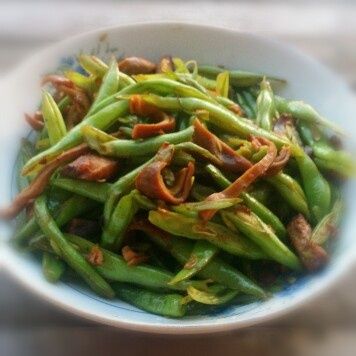 四季豆炒豬肚