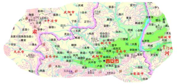 陝西關中方言的大致分布