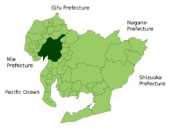 名古屋市在日本愛知縣的位置