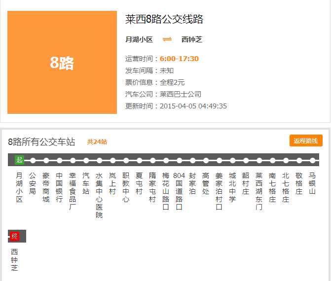 萊西公交8路 萊西公交8路