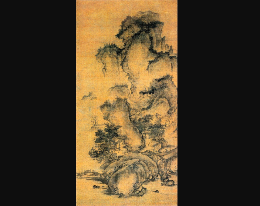 山村圖(北宋郭熙創作的絹本淡設色山水畫) 山村圖(北宋郭熙創作的絹本淡設色山水畫)