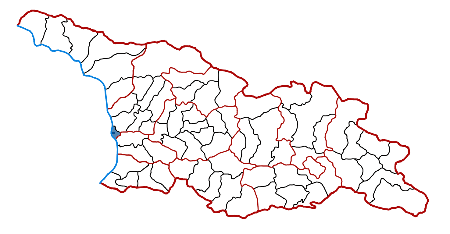 波季在喬治亞的位置（藍色示）