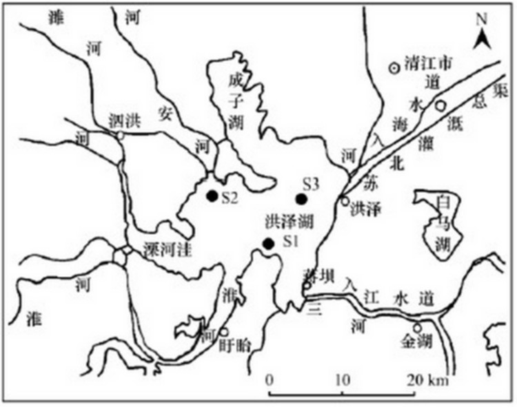 洪澤湖水系圖