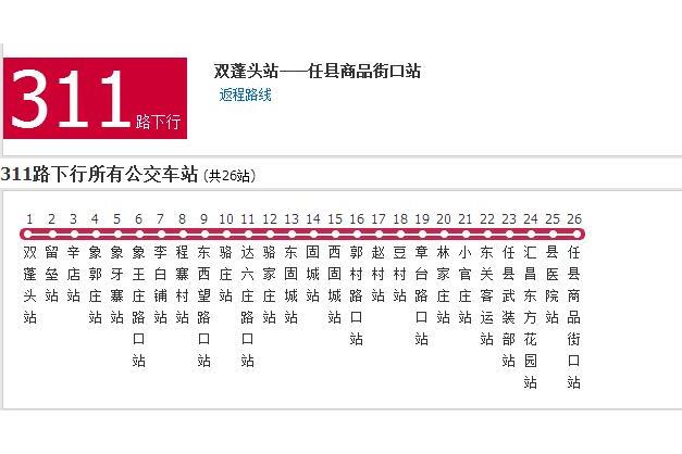 邢台公交311路 邢台公交311路