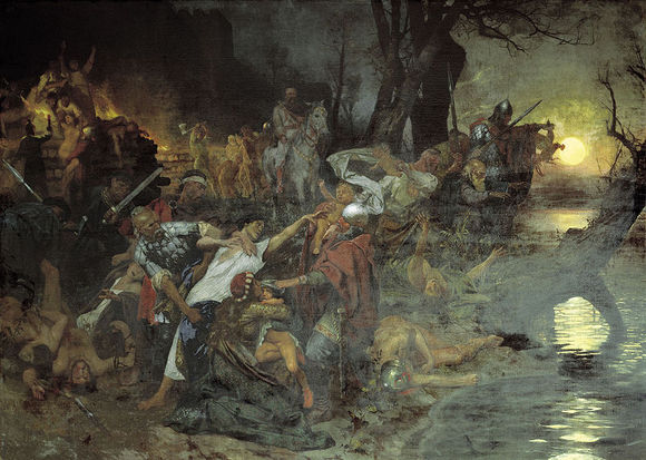 一幅描繪被圍困在Dorostolon城內羅斯軍隊的畫作