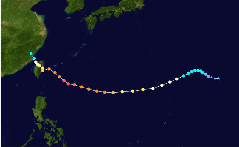 超強颱風海棠 路徑圖
