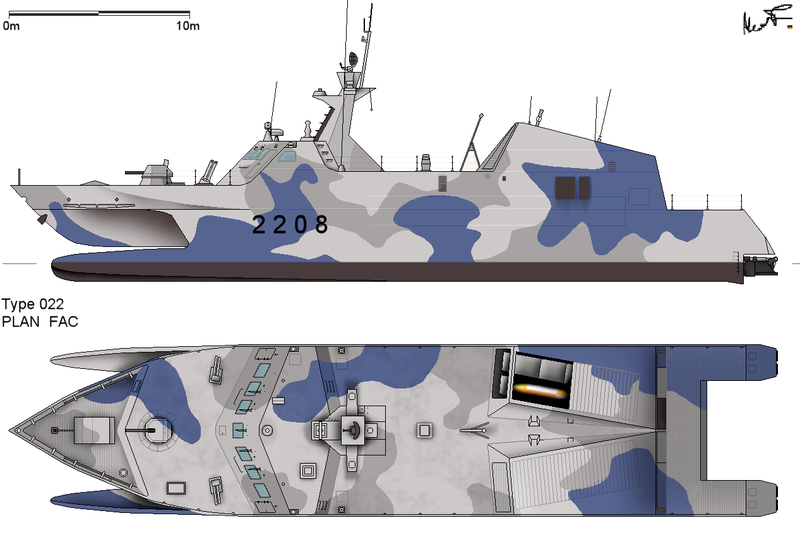 022型飛彈艇雙視圖