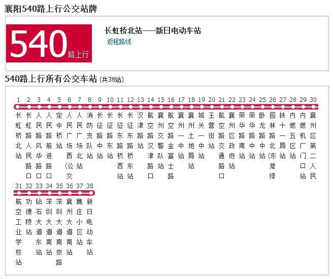 襄陽公交540路 襄陽公交540路