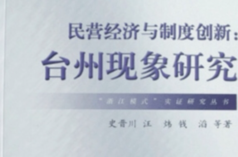 民營經濟與制度創新：台州現象研究(民營經濟與制度創新)