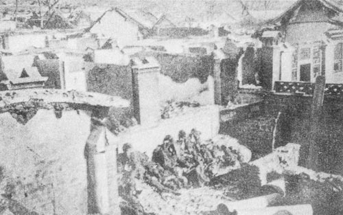 日軍“掃蕩”後被毀的潘家峪