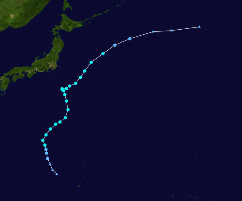 2012年第18號強熱帶風暴“艾雲尼”路徑圖