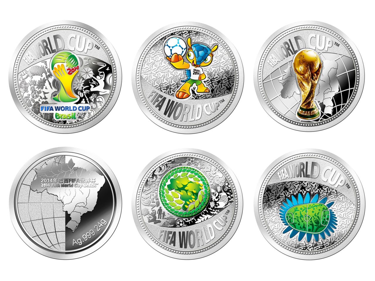 2014年巴西FIFA世界盃紀念銀章（24g*5）