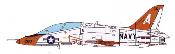 T-45“蒼鷹”教練機側視圖（美國海軍塗裝）