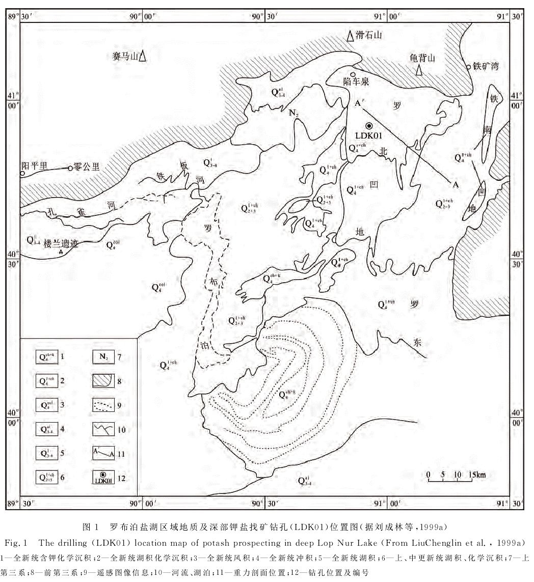 羅布泊區域地質略圖