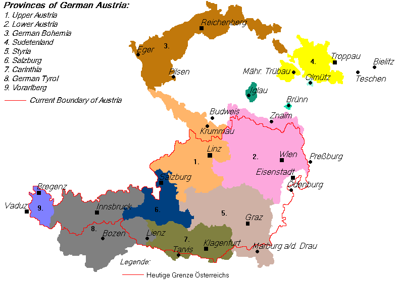 德意志奧地利共和國地圖
