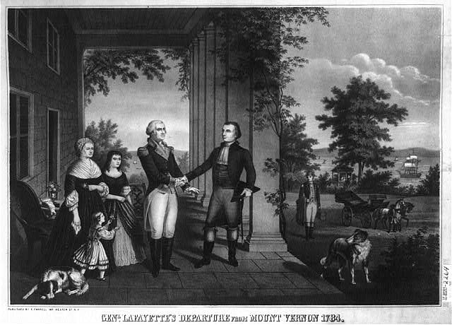 拉法耶特侯爵和華盛頓在Mt. Vernon, 1784