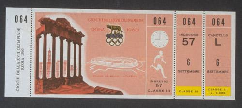1960年羅馬奧運會田徑門票