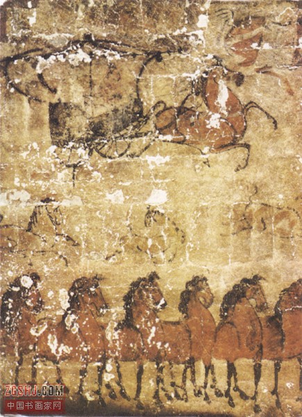 墓室壁畫《車騎出行圖》